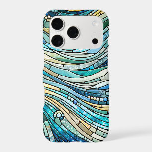 Sea of Waves Teal Mosaic Fine Art iPhone 17 Pro Case