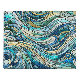 Sea of Waves Teal Mosaic Fine Art Jigsaw Puzzle