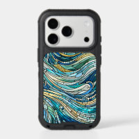 Sea of Waves Teal Mosaic Fine Art