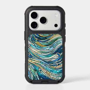 Sea of Waves Teal Mosaic Fine Art iPhone 17 Pro Case