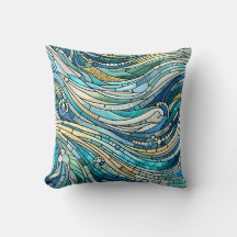 Sea of Waves Teal Mosaic Fine Art