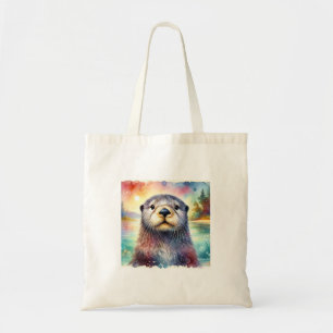 Sea Otter 081024AREF148 - Watercolor Tote Bag