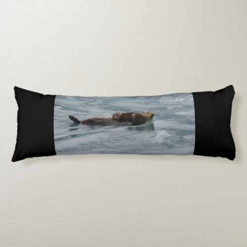 sea otter and baby body pillow