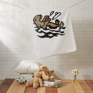 Sea otter baby blanket