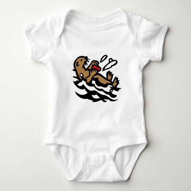 Sea otter baby bodysuit (Front)