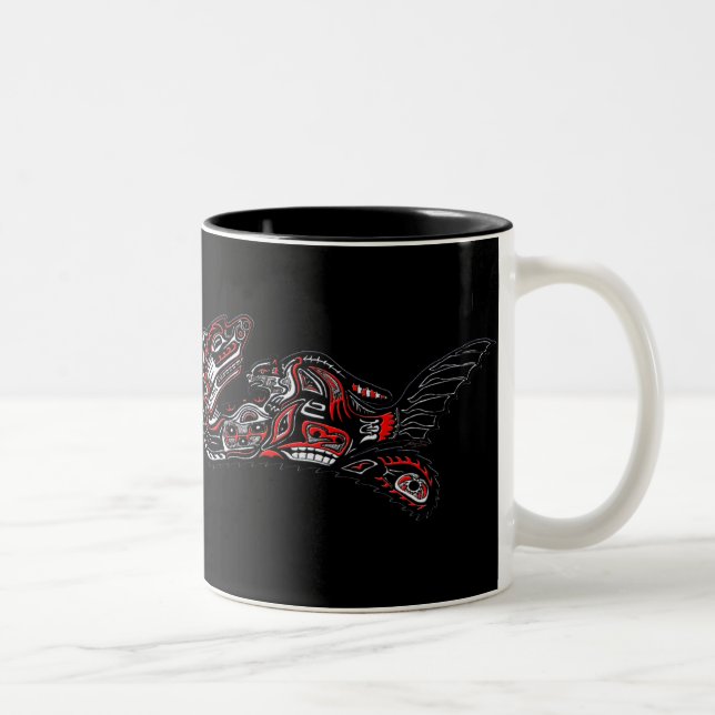 SEA OTTER & BABY (Haida Styled) Art Gift Mug (Right)
