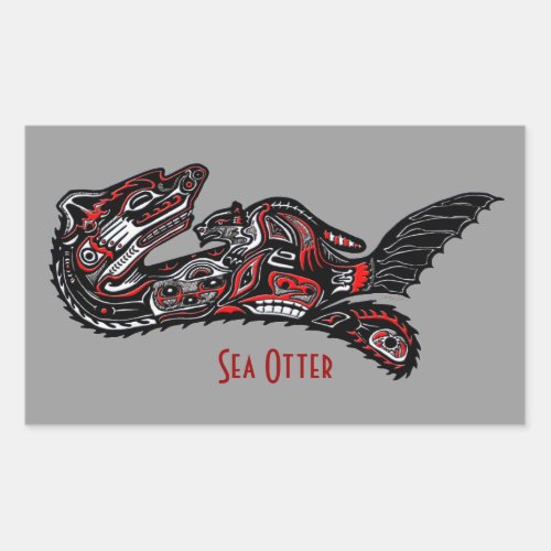 SEA OTTER  BABY Haida Styled Art Gift Sticker