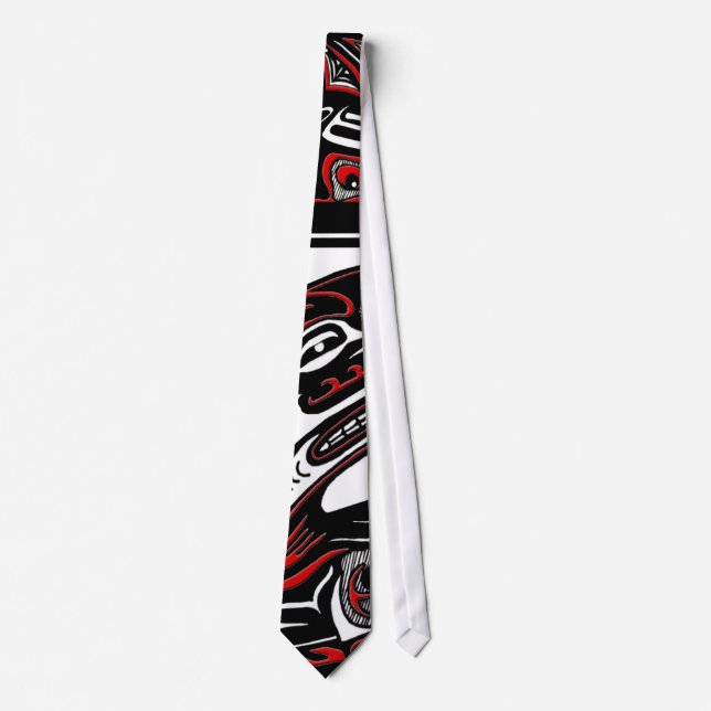 SEA OTTER & BABY (Haida Styled) Gift Range Neck Tie (Front)