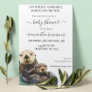 Sea Otter Baby Shower Adorable Watercolor Invitation