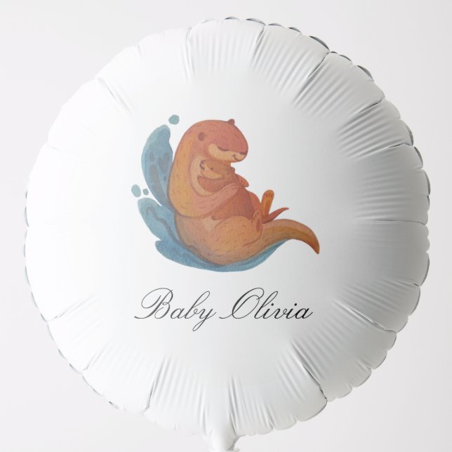 Sea otter babyshower balloon  (Front)