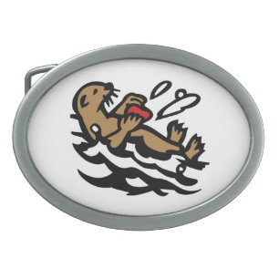 Sea otter belt buckle