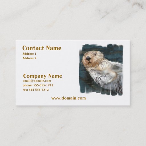 Customizable Sea Otter Business Card