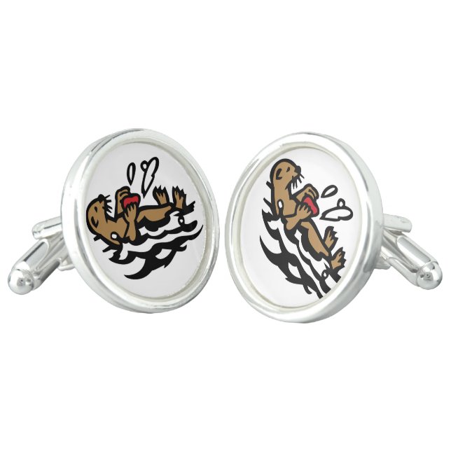Sea otter Cufflinks (Angled)