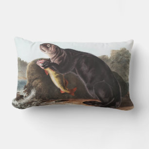 Sea Otter (Enhydra marina) Illustration Lumbar Pillow