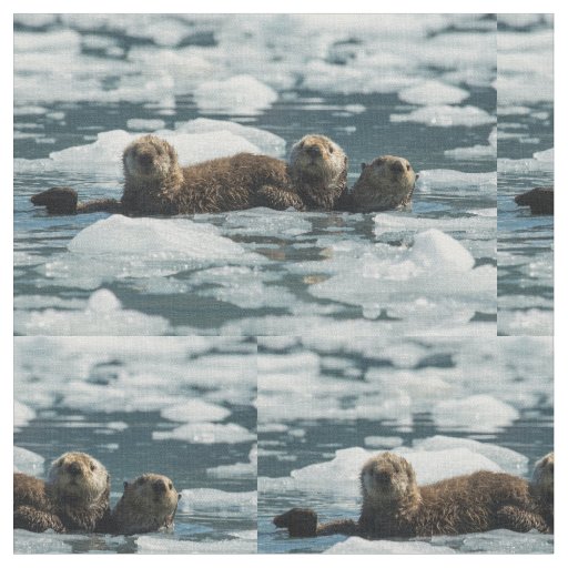 Sea Otter Family Fabric