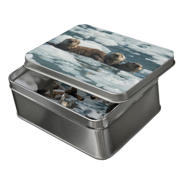 Sea Otter Family Jigsaw Puzzle (Lid Open)