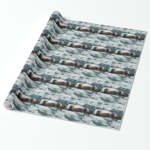 Sea Otter Family Wrapping Paper