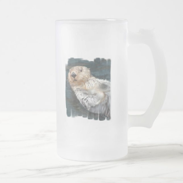 Sea Otter Frosted Beer Mug (Right)