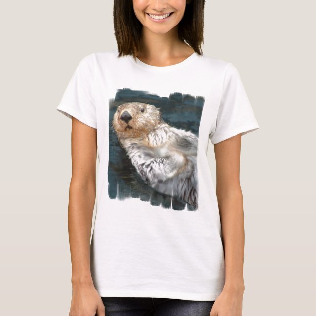 Sea Otter Ladies Fitted T-Shirt (Front)
