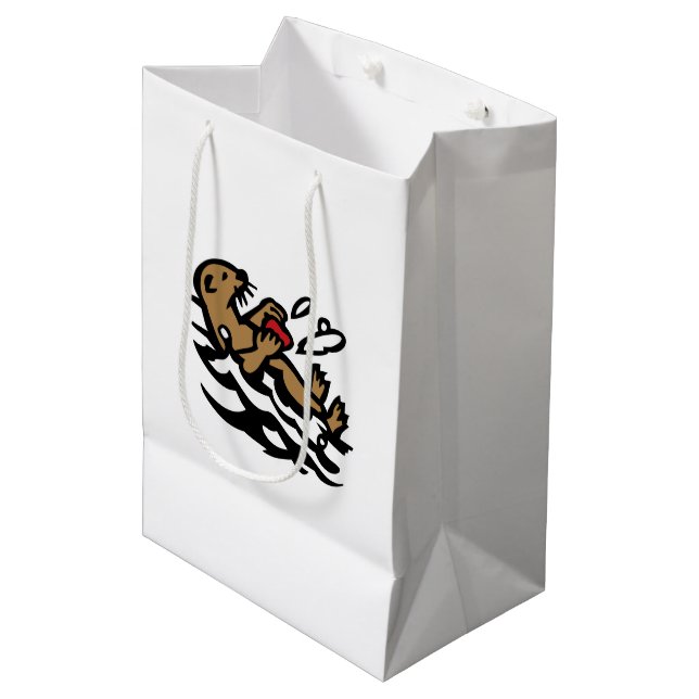 Sea otter medium gift bag (Front Angled)