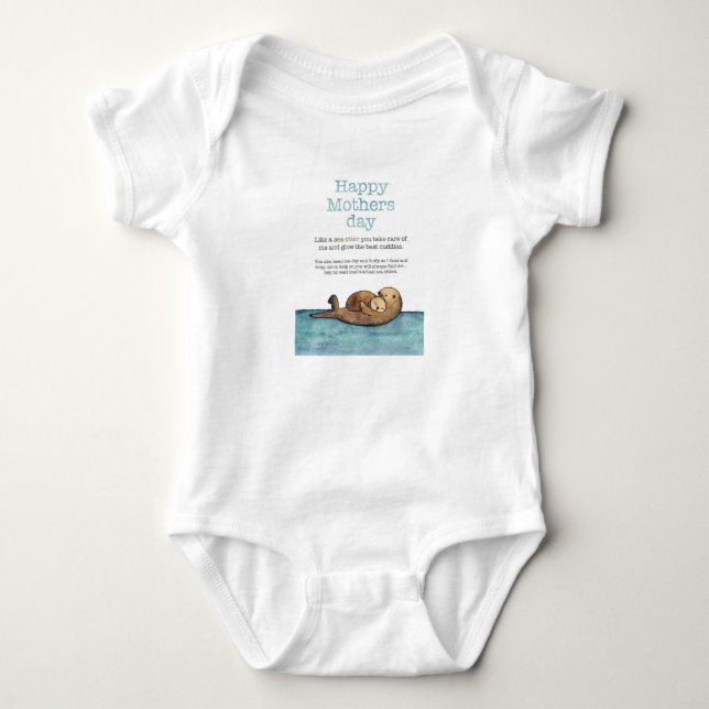 Sea otter mothers day baby bodysuit (Front)