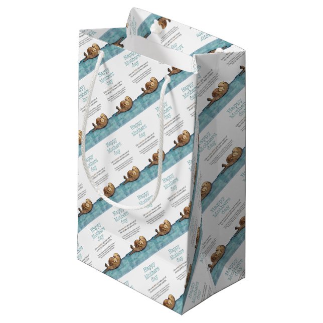 Sea otter mothers day small gift bag (Front Angled)