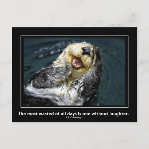 Sea otter motivational postcard