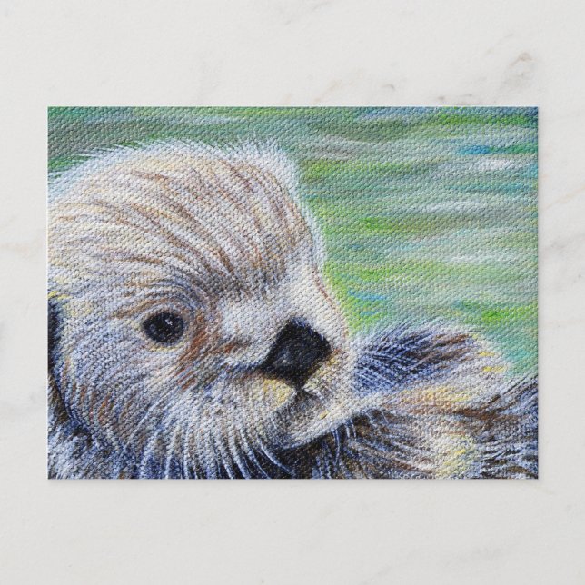 Sea Otter Painting Postcard (Front)
