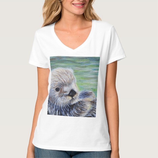 Sea Otter Painting T-Shirt (Front)
