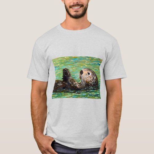 Sea Otter Painting T_Shirt