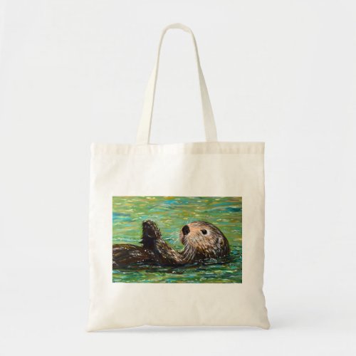 Sea Otter Painting Tote Bag