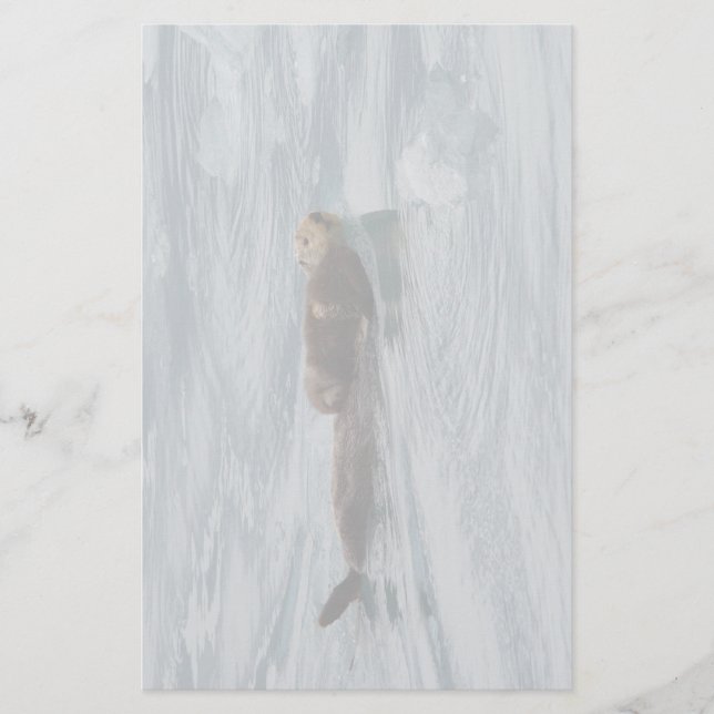 sea otter & pup stationery (Front)