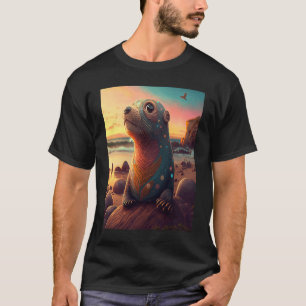 Sea Otter Retro Sunset Cute Otter T-Shirt