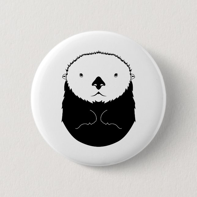 Sea Otter Silhouette  Button (Front)