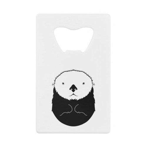 Sea Otter Silhouette  Credit Card Bottle Opener