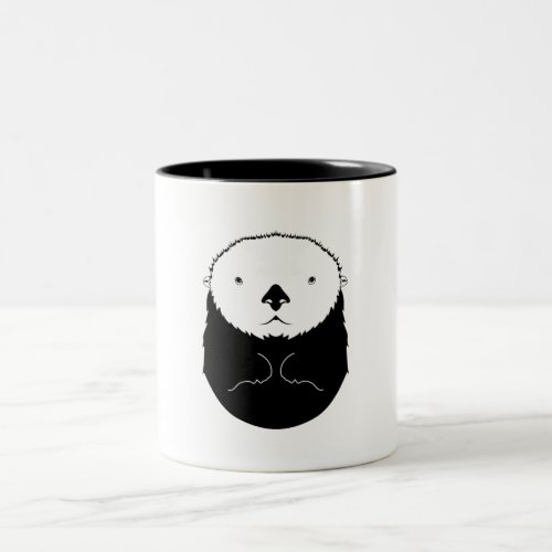 Sea Otter Silhouette  Two_Tone Coffee Mug