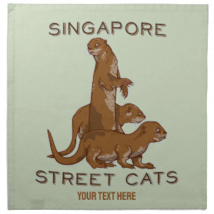 Sea Otter Singapore Street Cats Cloth Napkin