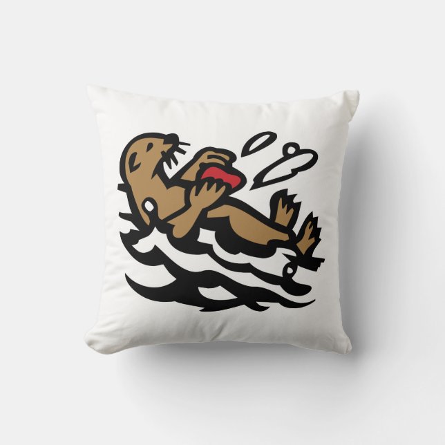 Sea otter throw pillow (Front)