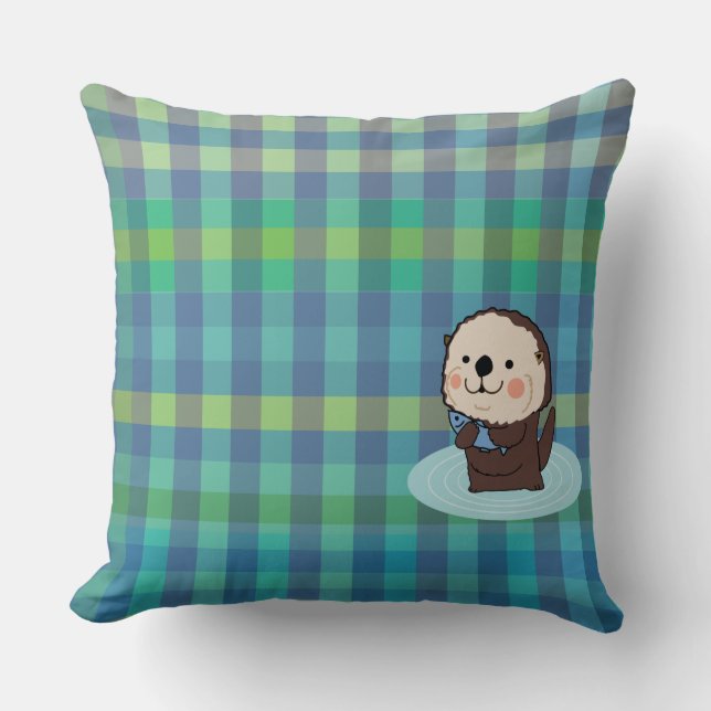 sea otter throw pillow (Front)