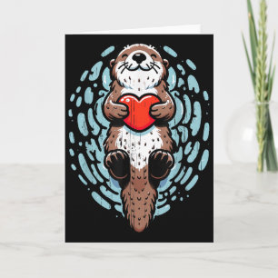 Sea Otter Valentines Heart Lover Funny Boys Men Gi Card