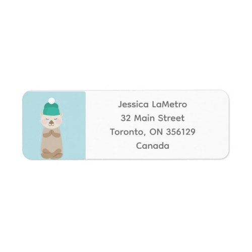 Sea Otter Winter Toque Return Address Label