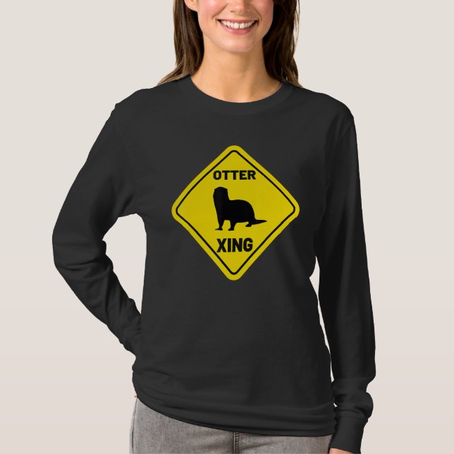 Sea Otter Xing  Animal  Women's River Otter T-Shirt (Front)