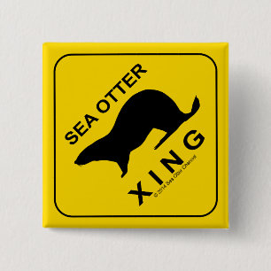 Sea Otter Xing Button