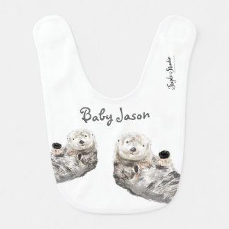 Sea Otters Baby Bib