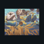sea otters canvas print<br><div class="desc">sea otters "Keepers of the Kelp"</div>