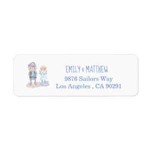 Sea Otters Cartoon White Return Address Labels