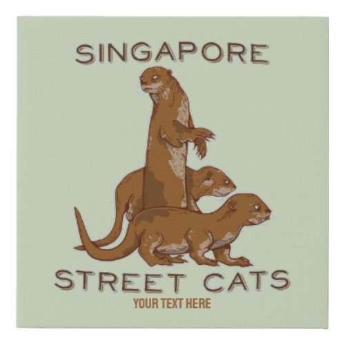 Sea Otters in Singapore Faux Canvas Print