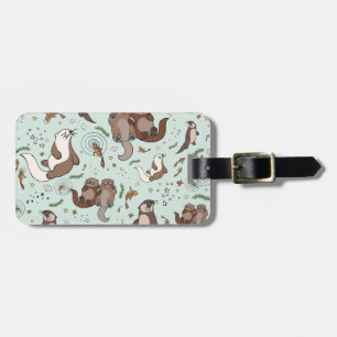 Sea otters luggage tag