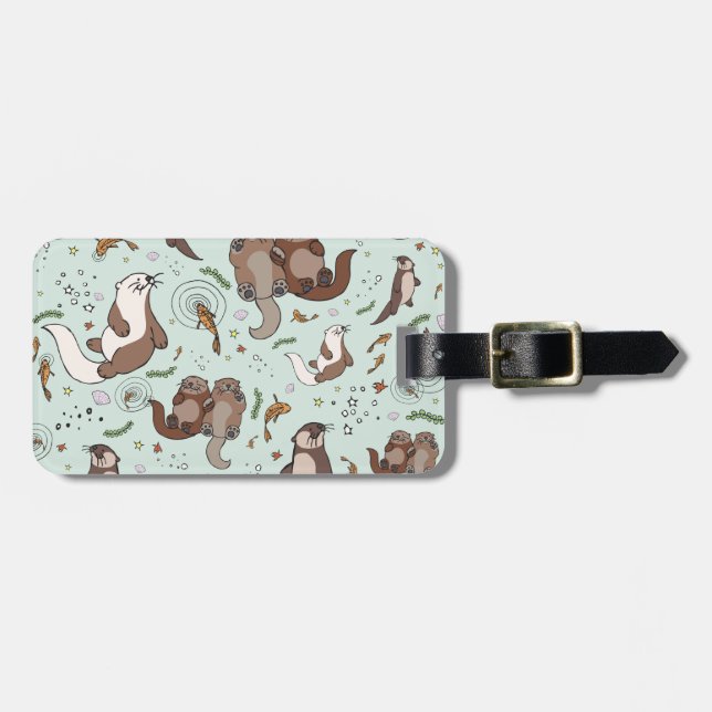 Sea otters luggage tag (Front Horizontal)