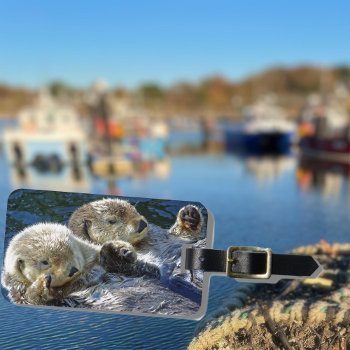 Sea-otters Luggage Tag by newforestpics at Zazzle